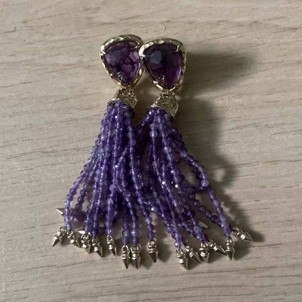 Amethyst Kendra Scott tassel earrings